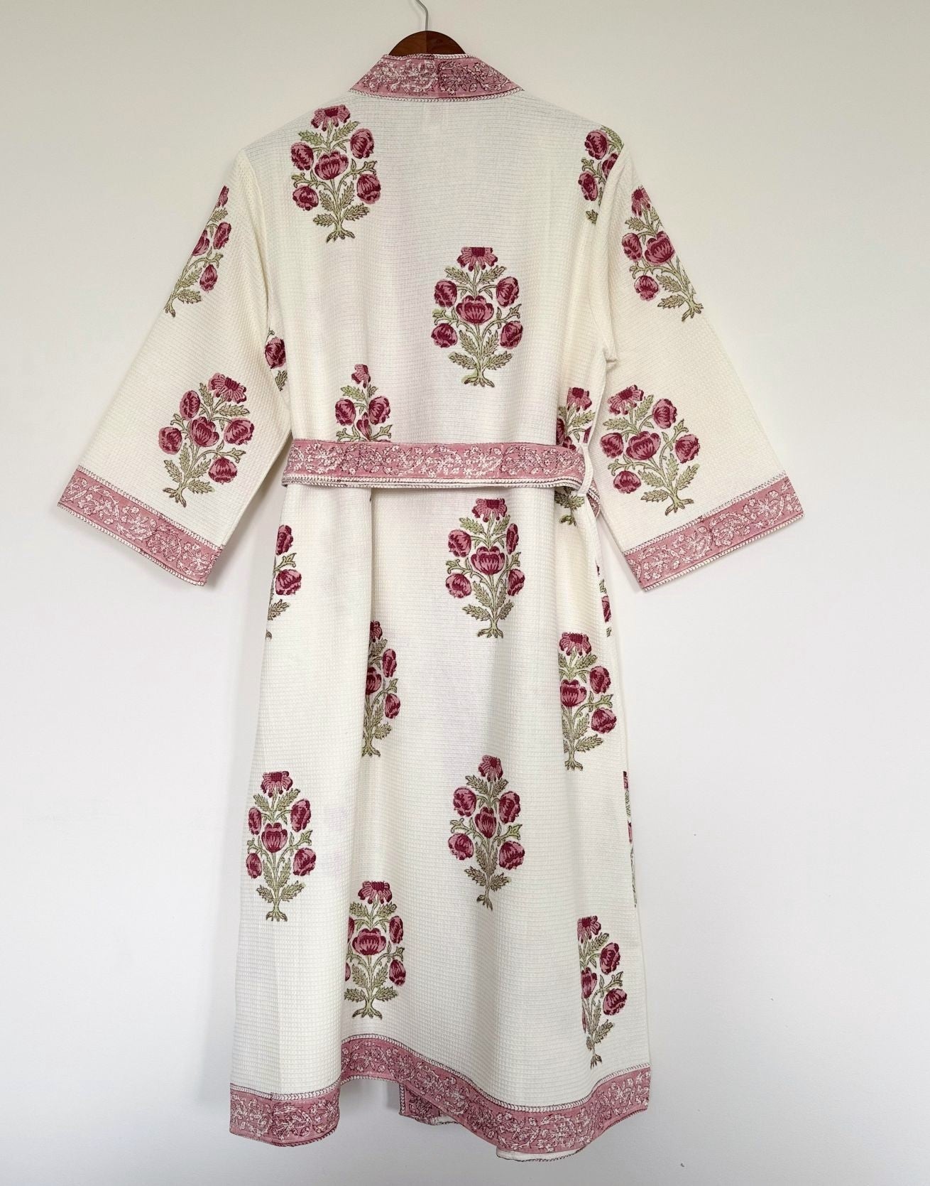 Hand Printed Bathrobe | Roses