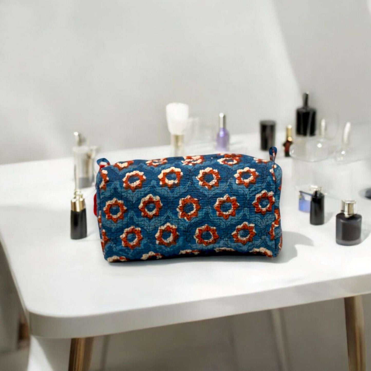 Pouch | Navy Red Floral