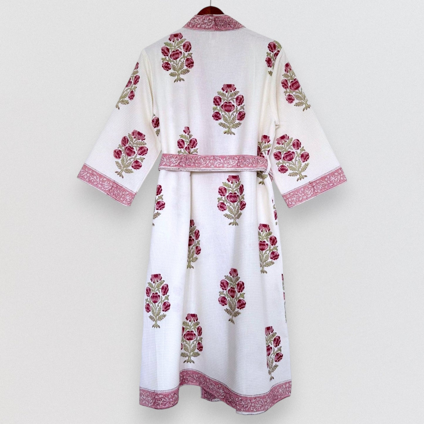 Hand Printed Bathrobe | Roses