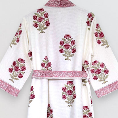 Hand Printed Bathrobe | Roses