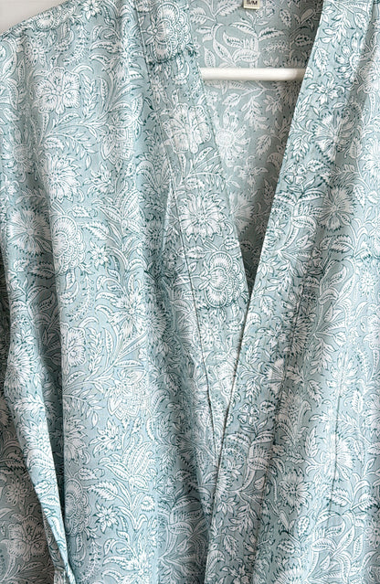House Coat | Sea Green Floral