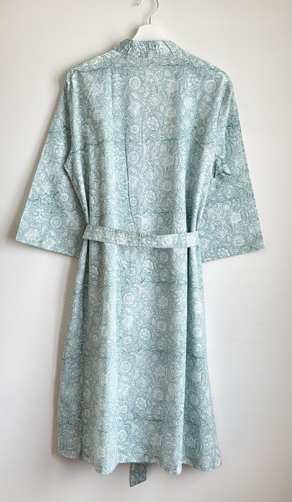 House Coat | Sea Green Floral