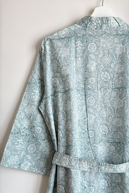 House Coat | Sea Green Floral