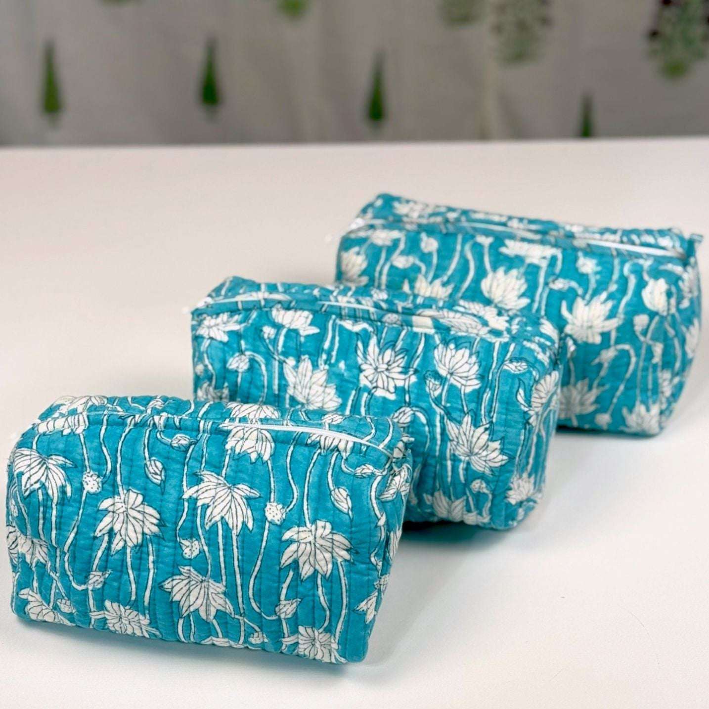 Set of 3 Pouches | Blue