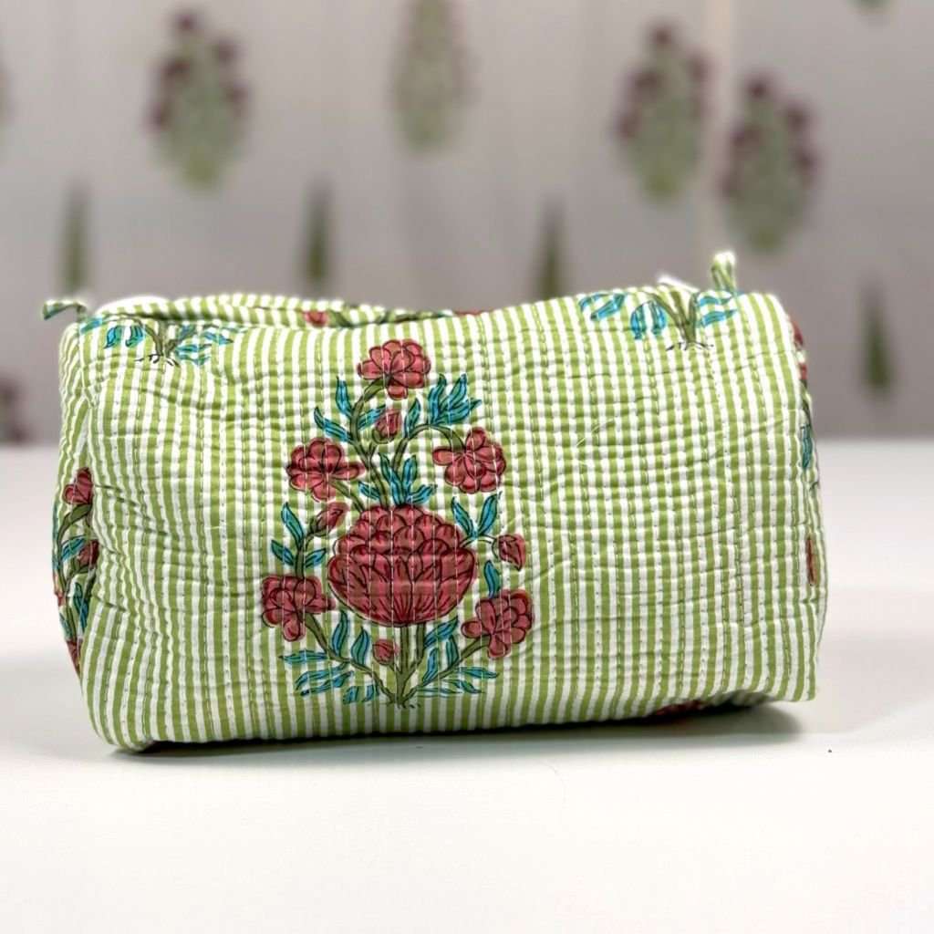 Set of 3 Pouches | Green Stripe