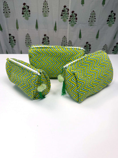 Set of 3 Pouches | Lime
