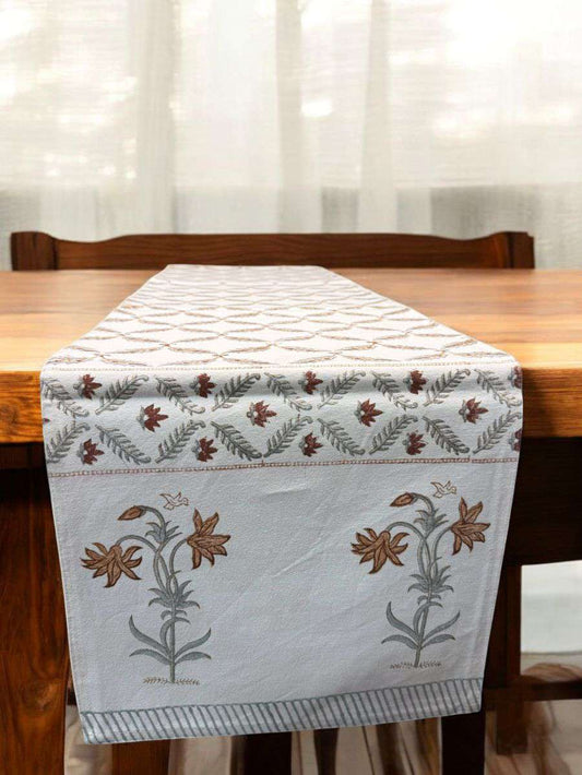 Table Runner | Ecru & Brown