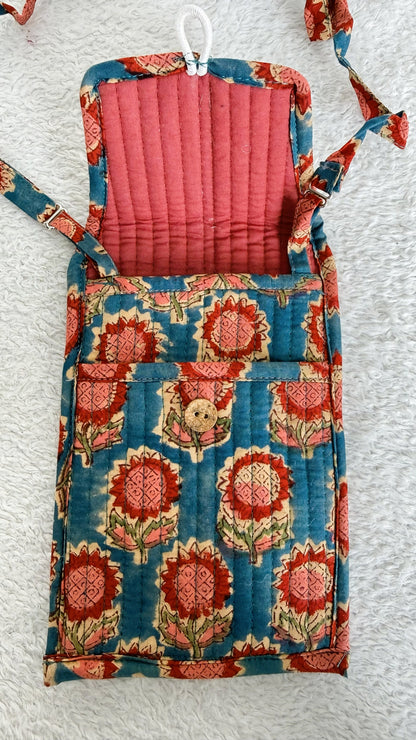 Mobile Bag |  Teal Floral