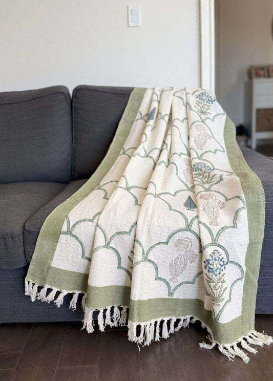 Throw | Green Floral