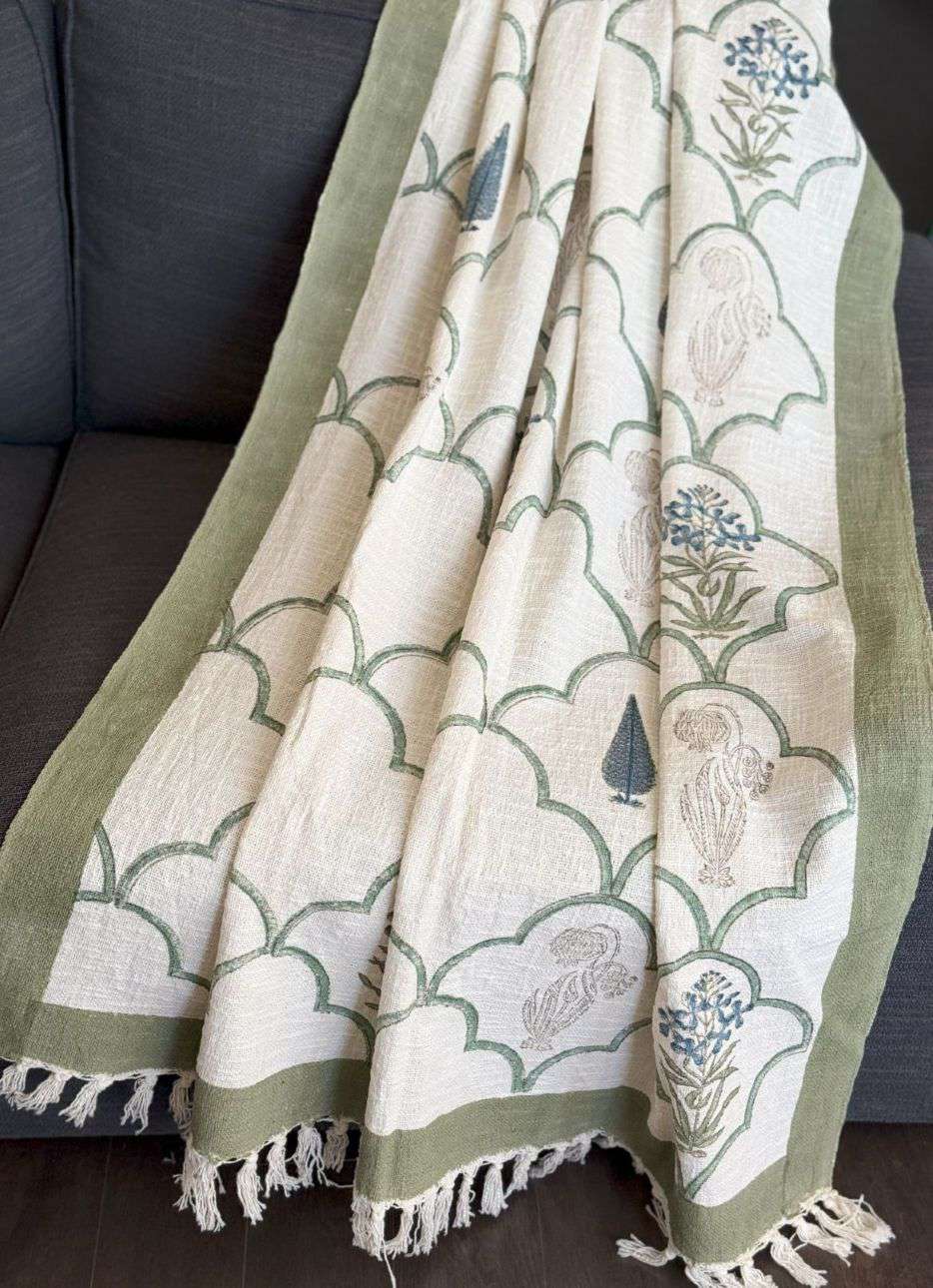 Throw | Green Floral