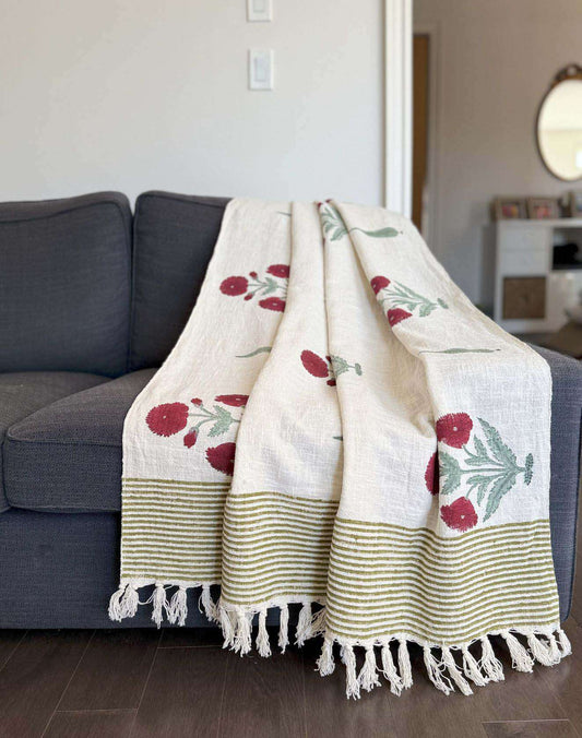 Throw | Maroon Floral
