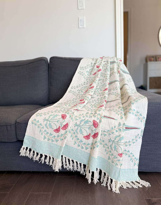 Throw | Turquoise Floral