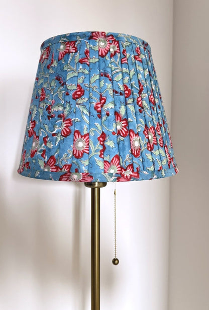 Pleated Lampshade | Turquoise Floral