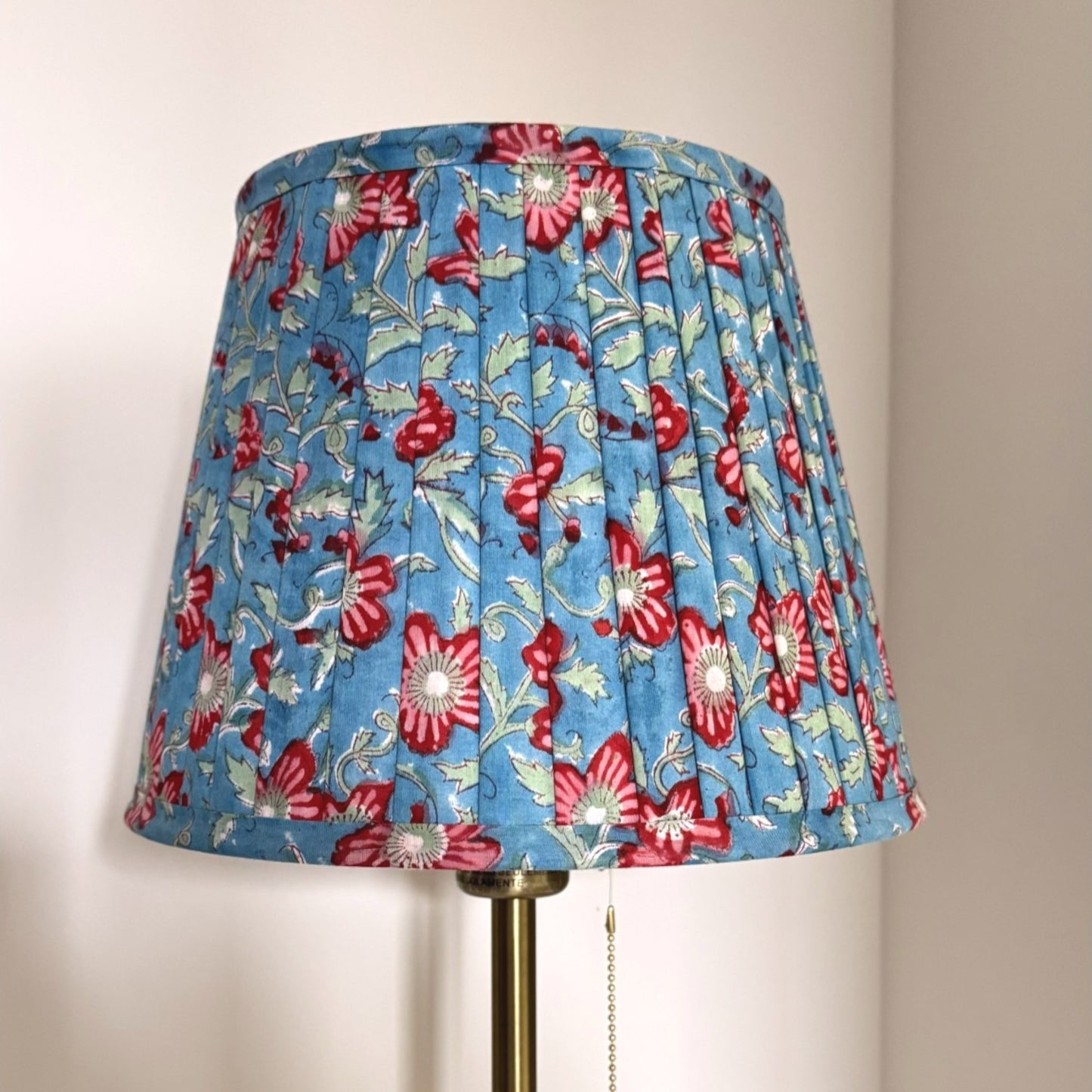 Pleated Lampshade | Turquoise Floral