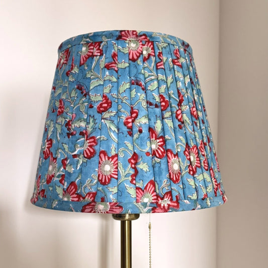 Pleated Lampshade | Turquoise Floral
