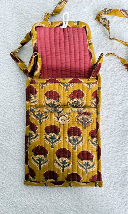 Mobile Bag | Mustard Floral