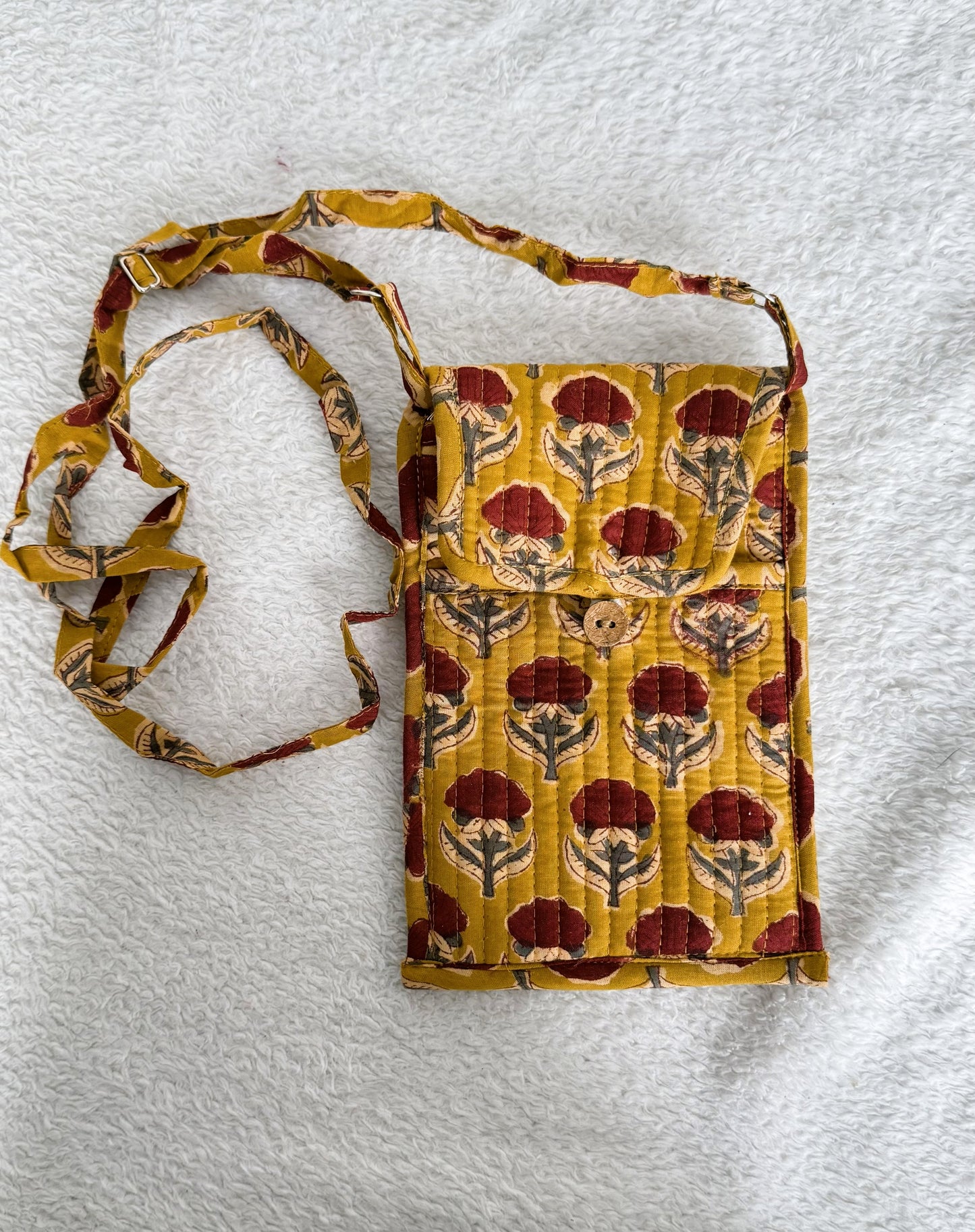 Mobile Bag | Mustard Floral